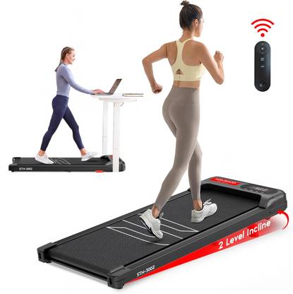 Sparnod Fitness Walking Pad Treadmill for Home Use, LED Display, Remote, Non-Slip Belt, Incline Treadmill (Max Weight:100 kg)