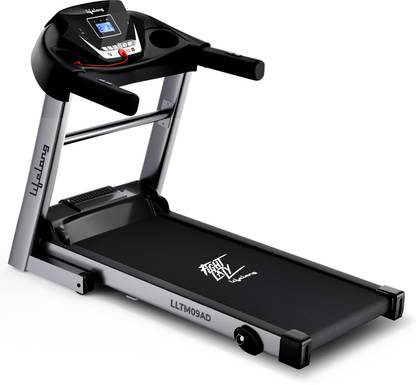Lifelong for home & custom work outs 4 hp moter 12 kmh speed Hydraulic Foldable Treadmill (Max Weight:100 kg)