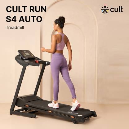 Cult S4 | 4HP Peak, Max Weight: 120kg with 15 Level Auto Inclination For Home Gym Treadmill (Max Weight:120 kg)