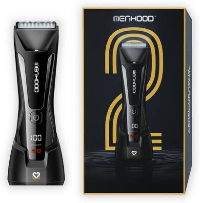 MENHOOD Grooming trimmer 2.0, with soft ceramic blade for body and groin Fully Waterproof Trimmer 150 min  Runtime 4 Length Settings