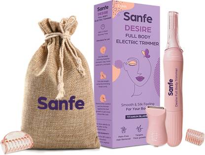 Sanfe Desire Full Body Electric Multipurpose Trimmer for Face & sensitive areas Fully Waterproof Trimmer 120 min  Runtime 3 Length Settings