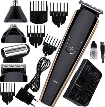 UJHR Rechargeable 5 In 1 Trimmer Beard Shaver Razor Eyebroe Shaver Nose & Ear Trimmer Grooming Kit 120 min  Runtime 5 Length Settings