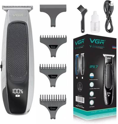 VGR V-255 with LED Display & IPX7 Fully Washable Fully Waterproof Trimmer 120 min  Runtime 3 Length Settings
