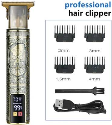 vintag Super hero cutting professiona trimmer + clipper Zeero rechargeable LED taimer Trimmer 300 min  Runtime 4 Length Settings