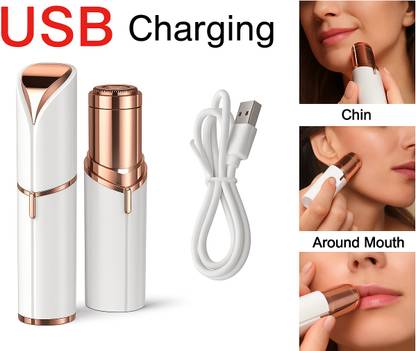 Dapunjabi Facial Hair Removal USB Rechargeble Pain Less Blawless Machine Face Epilator Trimmer 120 min  Runtime 0 Length Settings