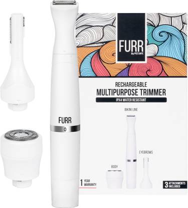 FURR By Pee Safe Trimmer For Women Multipurpose & Rechargeable | Pain Free Hair Removal Trimmer 45 min  Runtime 0 Length Settings