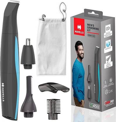 HAVELLS GS6532 5-in-1 Men's Grooming Kit with Protective Combs, Rechargeable Grooming Kit 90 min  Runtime 4 Length Settings