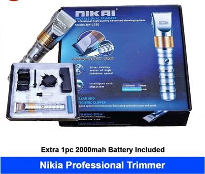 NIKAI Hair trimmer professional clipper metal body for men Trimmer 180 min  Runtime 4 Length Settings