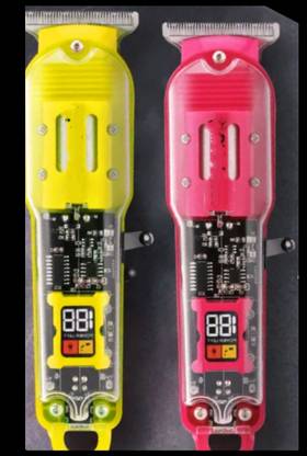 RRT Hair trimmer zero cutting beard led display rechargeable red yellow Trimmer 120 min  Runtime 3 Length Settings