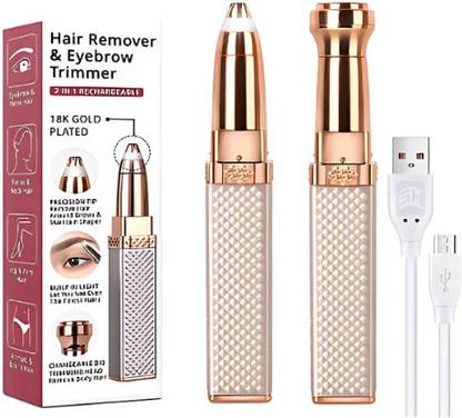 Feemie 2 In 1 Eyebrow Machine For Women Face Lips Nose Hair Removal90 min Runtime Trimmer 90 min  Runtime 2 Length Settings