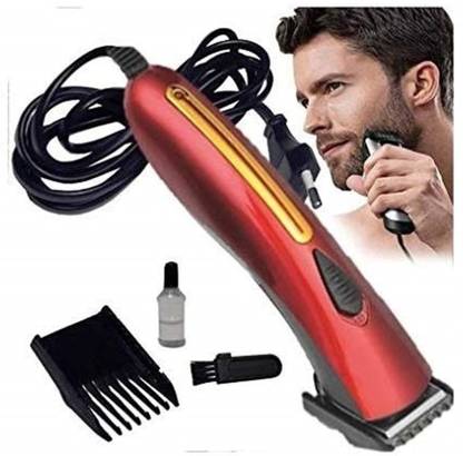 wed 201B Electric Trimmer, (Red and white) Trimmer 60 min  Runtime 1 Length Settings