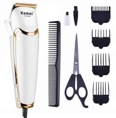 Kemei KM-4806 Electric Professional Hair Clipper Hair Trimmer With Titanium Coated Blade Corded Trimmer for Men & Women Trimmer 120 min Runtime 4 Length Settings