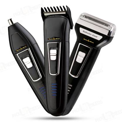 Daily Needs Shop Hair Trimmer Professional Shaver With Clipper and 3 in 1 Beard, Nose and Ear Grooming Kit 30 min  Runtime 3 Length Settings