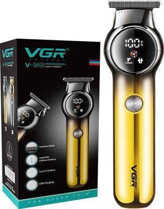 VGR V-989 Professional Hair Clipper with LED Display|Runtime:180 min Trimmer for Men Trimmer 180 min  Runtime 4 Length Settings