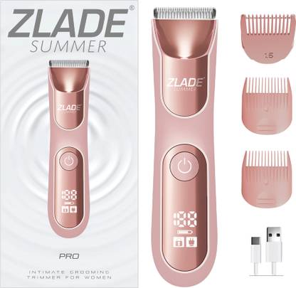 Zlade Summer Pro Intimate Body Trimmer for Women Fully Waterproof Body Groomer 90 min  Runtime 4 Length Settings