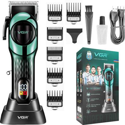 VGR V-166 Professional Cord/Cordless Hair Clipper Trimmer 200 min  Runtime 7 Length Settings