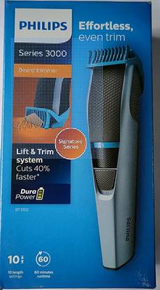 PHILIPS 3000 Series Trimmer 60 min  Runtime 20 Length Settings