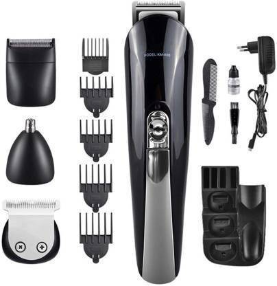 Kemei KM - 600 Professional 6 In 1 Total Grooming Kit Trimmer 60 min  Runtime 4 Length Settings