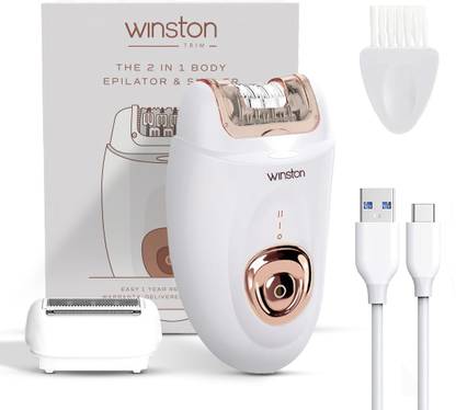 Winston 2-in-1 Body Epilator & Shaver Rechargable Painless Portable Hair Removal Machine Body Groomer 60 min  Runtime 2 Length Settings