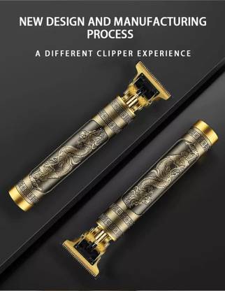 A2K Zone 1 Pcs Golden Metal T Blade Trimmer for Men Body Hair Clipper Beard Shaving Trimmer 240 min  Runtime 15 Length Settings