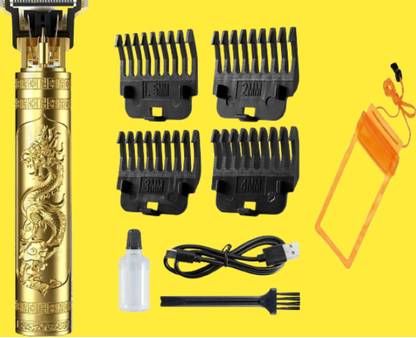 trimmerr Rechargeable T-Blade Hair Trimmer for Men, Zero Gapped Dragon Style Shaver Trimmer 60 min  Runtime 4 Length Settings