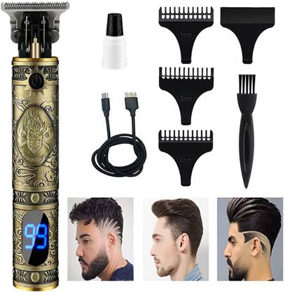 Urban Infotech Hair Trimmer for Men Professional T-Blade Hair Clippers with LCD Display Trimmer 120 min  Runtime 4 Length Settings