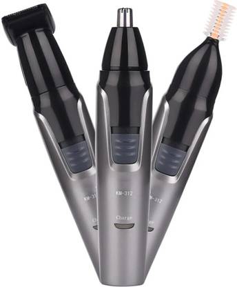 KMI Professional 3 in 1 Nose/Sideburns/Eyebrows Trimmer Rechargeable washable Head Grooming Kit 45 min  Runtime 3 Length Settings