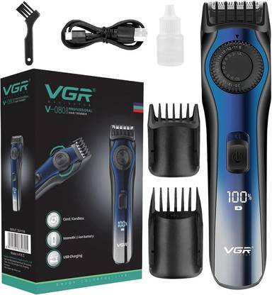VGR V-080 Cordless Professional Hair Trimmer Trimmer 120 min  Runtime 20 Length Settings