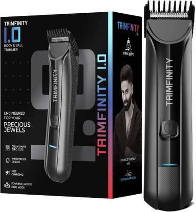 urbangabru 1.0 Body Trimmer for Men with Skin Safe Tech Fully Waterproof Trimmer Body Groomer 90 min Runtime 4 Length Settings (Black)