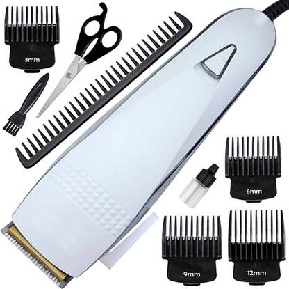 KMY Waterproof Professional Corded Beard Mustache Hair Trimmer (0.5mm to 12mm) 3084 Fully Waterproof Trimmer 0 min  Runtime 4 Length Settings