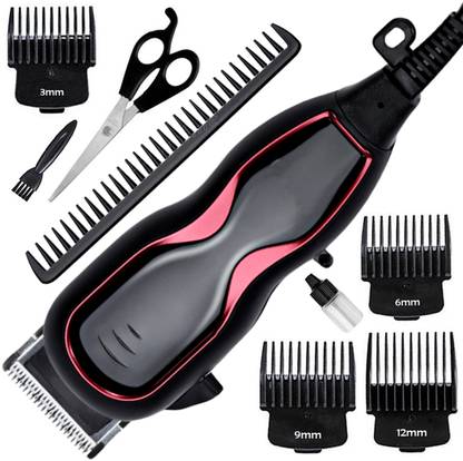 Groomates C4 Powerful Adjustable Titanium Wired High Quality Hair Clipper Beard Moustache Fully Waterproof Trimmer 0 min  Runtime 7 Length Settings