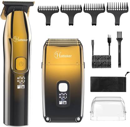 Hatteker Triple Blades Foil Shaver Razor and Hair Clipper Grooming Kit 45 min  Runtime 4 Length Settings