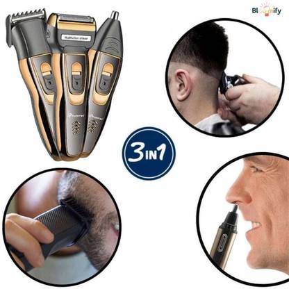 BloomiFy TM 0312 Multipurpose Trimmer for Men 3 IN 1 Shaver, Ear , Nose Trimmer 60 min  Runtime 4 Length Settings