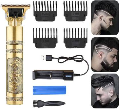 Leemoza Golden Pro+ Wireless Trimmer, Multiple Combs, Shaver, Beard Professional Quality Trimmer 120 min  Runtime 4 Length Settings