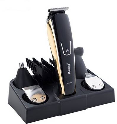 Kemei KM-526 Versatile and Efficient (5 IN 1) Trimmer for All Your Grooming Needs Grooming Kit 90 min  Runtime 5 Length Settings