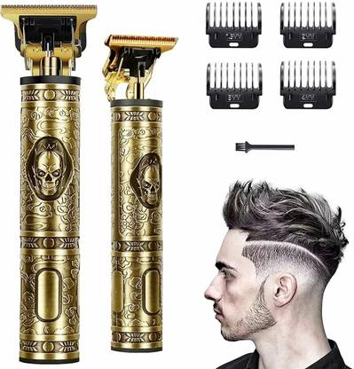 uniexclusive golden stainless steel hair trimmer Grooming Kit 60 min  Runtime 4 Length Settings