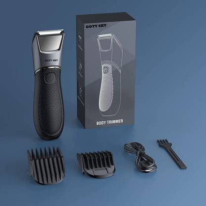 Ooty Sky Body Portable Compact Mini Stylish for Men Run Fully Waterproof Body Groomer 120 min  Runtime 3 Length Settings