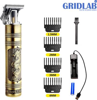 Gridlab Electric Hair Trimmer Cordless Hair & Beard Trimmer Men Electric Hair Clipper Trimmer 120 min  Runtime 4 Length Settings