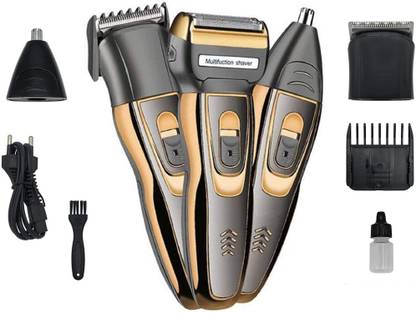 Geemy GM-595 Rechargeable 3 in 1 Personal Nose Trimmer, Shaver 3 W, 60 minutes use Trimmer 60 min  Runtime 3 Length Settings