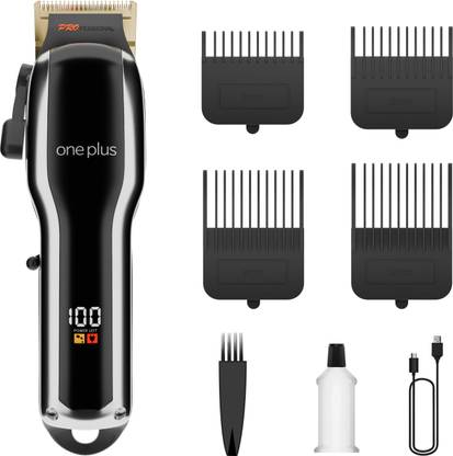 One Plus OP 981 Professional Cordless Hair Clipper Dual LED Titanium coated blade Trimmer 150 min  Runtime 12 Length Settings