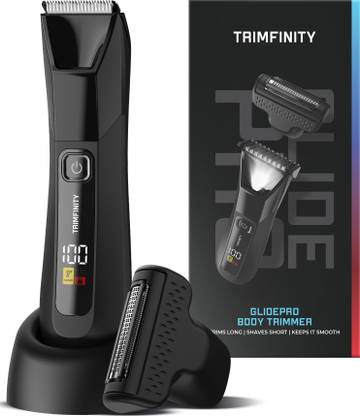 Trimfinty GlidePro Men’s Trimmer | Precision Beard & Body Trimmer with Foil Shaver Fully Waterproof Trimmer 60 min  Runtime 2 Length Settings
