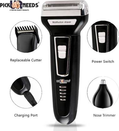 Pick Ur Needs PUN-976 3In1 Professional Rechargeable Men Shaver Hair Clipper And Nose Trimmer  Shaver For Men