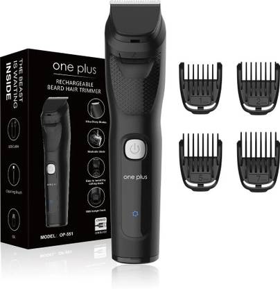 One Plus OP 551 Cordless Professional Hair Trimmer For Men waterproof Trimmer 120 min  Runtime 4 Length Settings