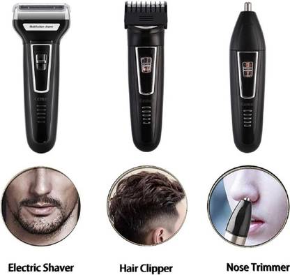 SDMS GM 561 New Rechargeable 3in1 Detachable Professional Men Shaver Hair Clipper Trimmer 30 min  Runtime 0 Length Settings