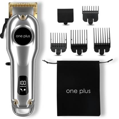 One Plus OP 19 Cordless Professional Hair Clipper Dual LED Titanium coated blade Trimmer 150 min  Runtime 12 Length Settings