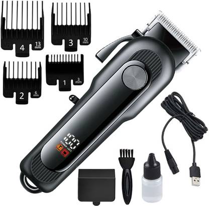 KEYMY Professional High quality Cordless Smooth Premium Quality Salon Cutting machine Fully Waterproof Trimmer 240 min  Runtime 4 Length Settings