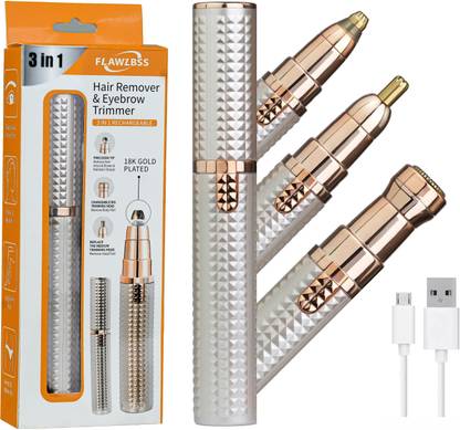 NLB ENTERPRISE 3 In 1 Upper Lips, eyebrow trimmer for women, Facial & Nose Hair Remover Machine Trimmer 60 min Runtime 3 Length Settings