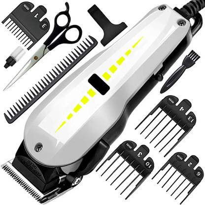 QGS Professional Corded Waterproof Beard Mustache Trimmer Powerful 9W Hair Clipper Salon approved Electric Razor Grooming Kit (6 Month Warranty) 9588 Fully Waterproof Trimmer 0 min  Runtime 4 Length Settings