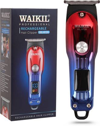 WAIKIL WL-9128 Professional Hair & Beard Trimmer | Turbo Mode | Cordless | LED Display Fully Waterproof Trimmer 180 min  Runtime 4 Length Settings