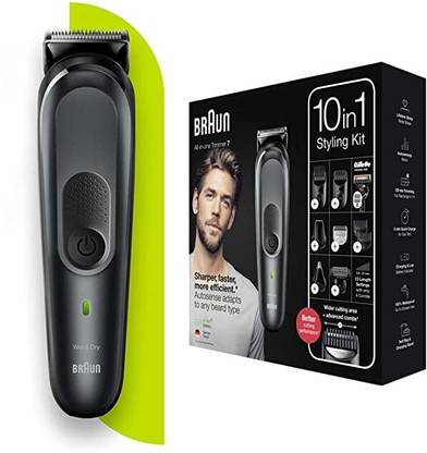 Braun MGK7331 10-in-1 Beard Trimmer for Men from Gillette, All-in-One Tool Trimmer 100 min  Runtime 10 Length Settings